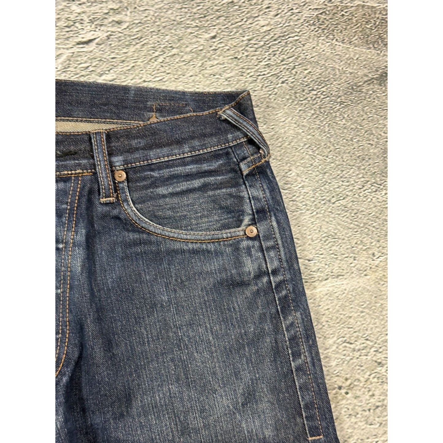 Evisu jeans red logo selvedge navy raw denim vintage