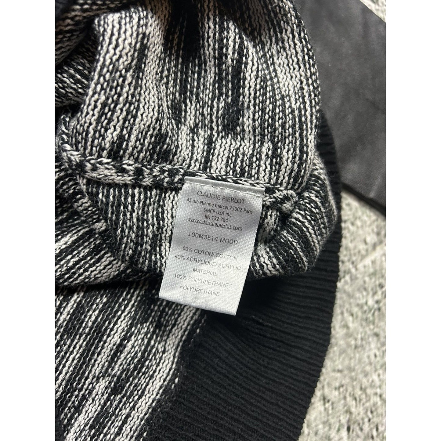 Claudie Pierlot cardigan sweater white black striped