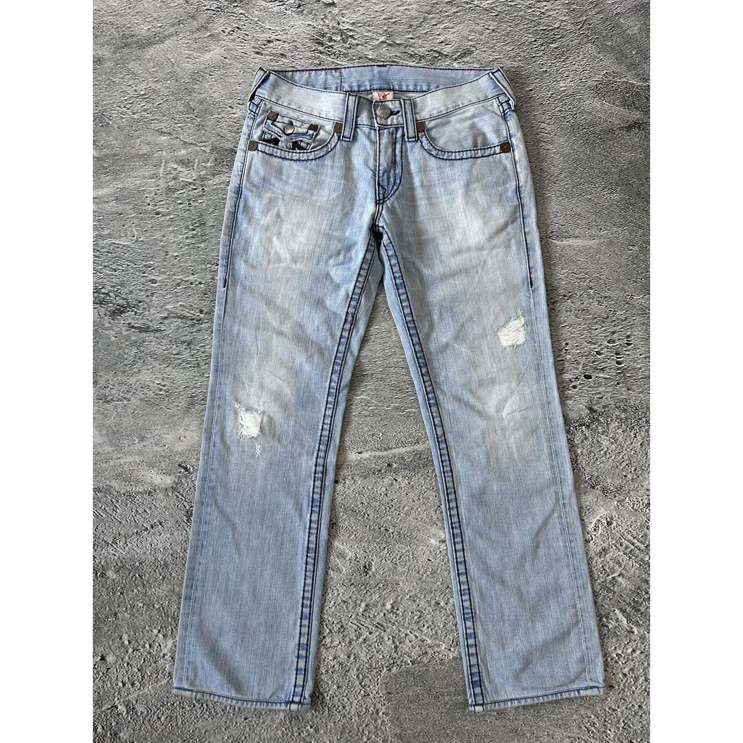 True Religion vintage baby blue jeans Ricky Rainbow