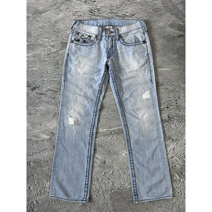 True Religion vintage baby blue jeans Ricky Rainbow