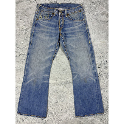 True Religion jeans vintage flared blue thick stitch