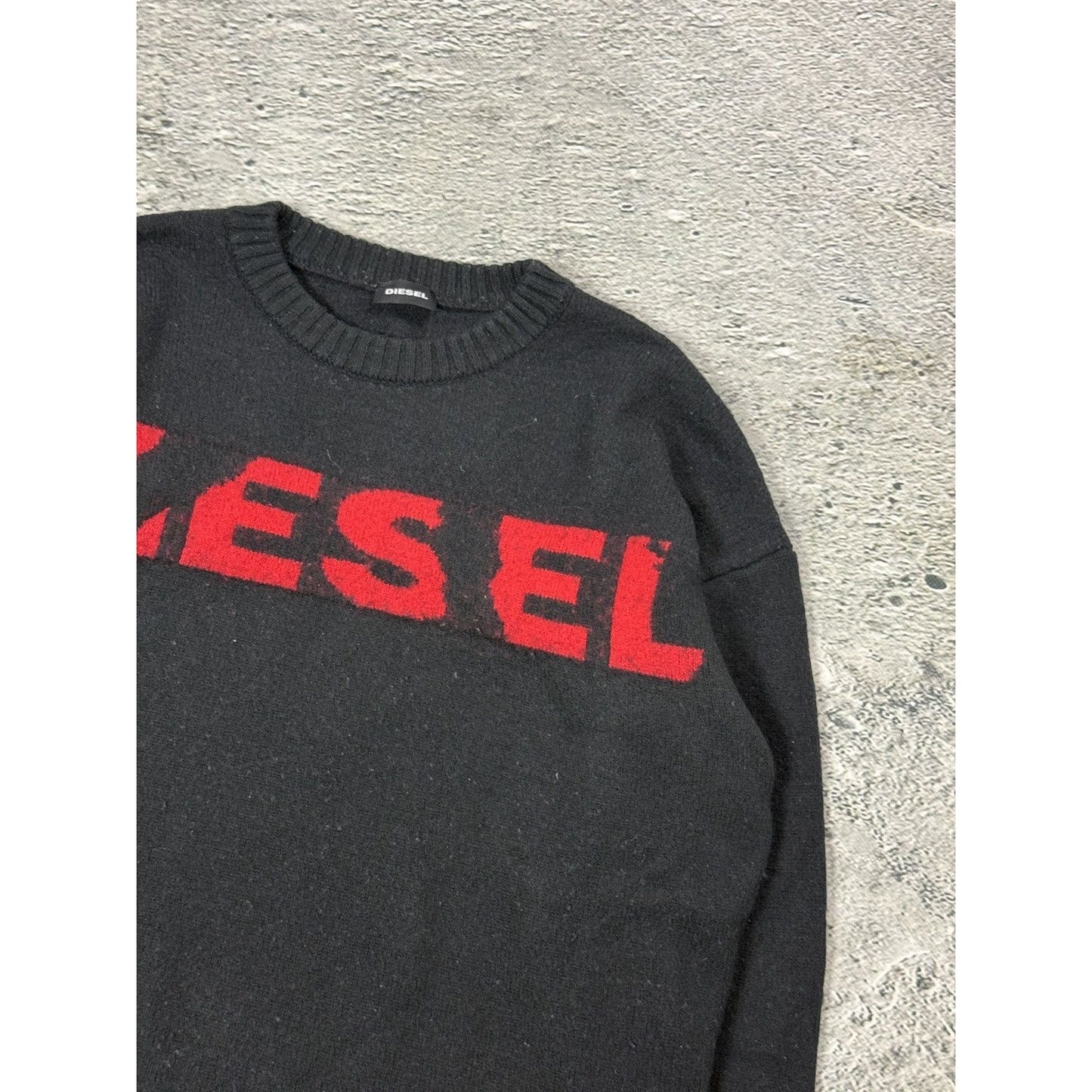 Diesel vintage sweater black Y2K big logo red