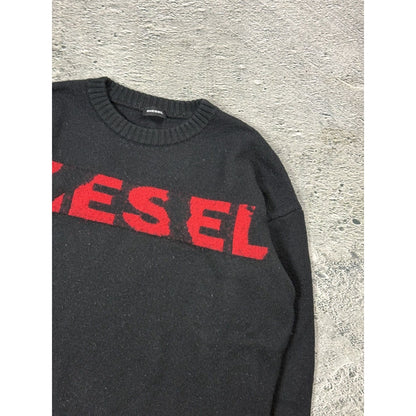 Diesel vintage sweater black Y2K big logo red