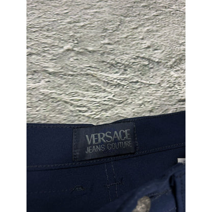 Versace Pants navy blue high rise slim jeans couture