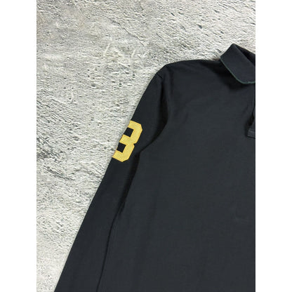 Chief Keef Polo Ralph Lauren Triple Big Pony Gold longsleeve black