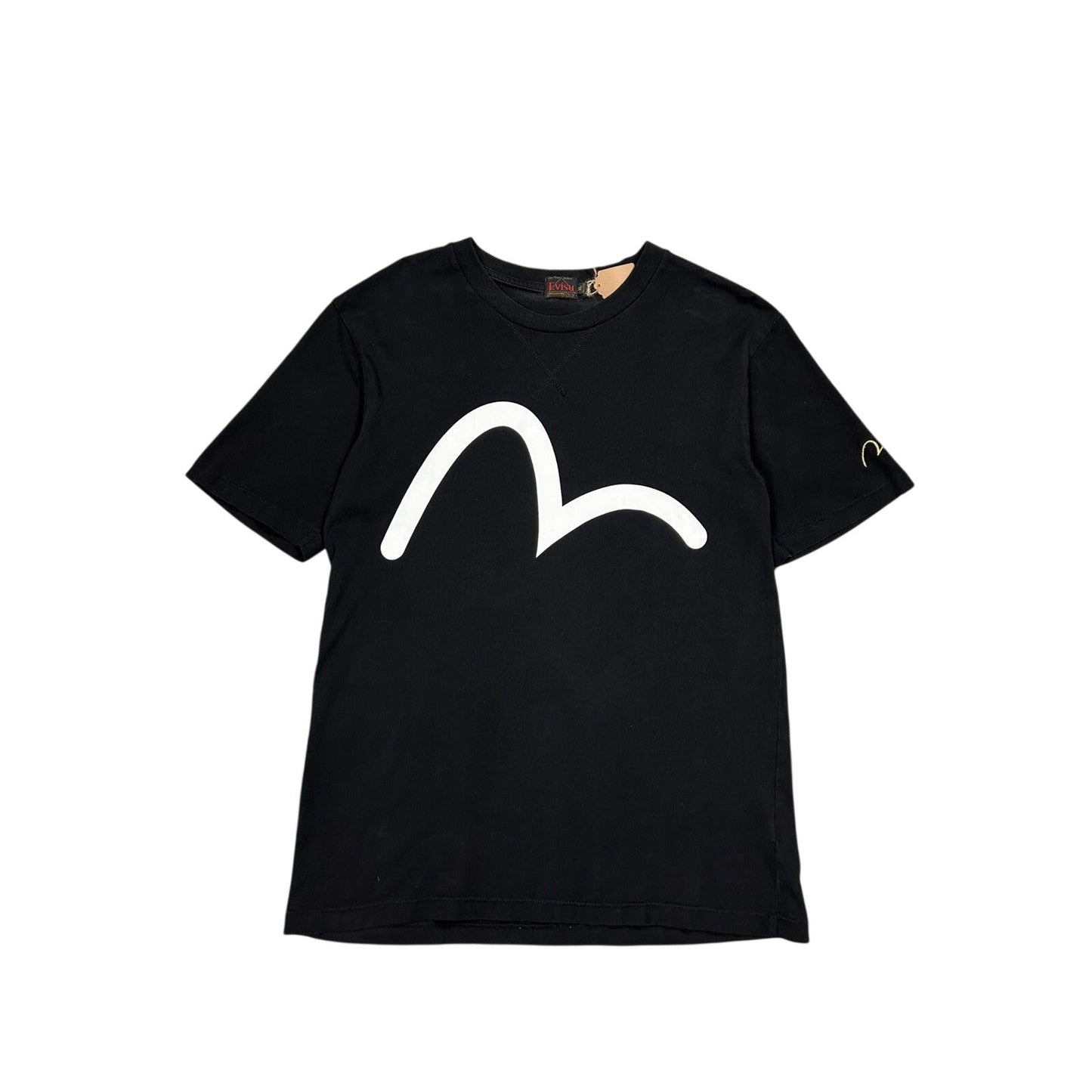Evisu t-shirt vintage big logo seagull black white