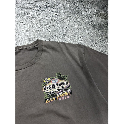 Vintage trashed t-shirt Anvil Las Vegas Big O Tires 2012