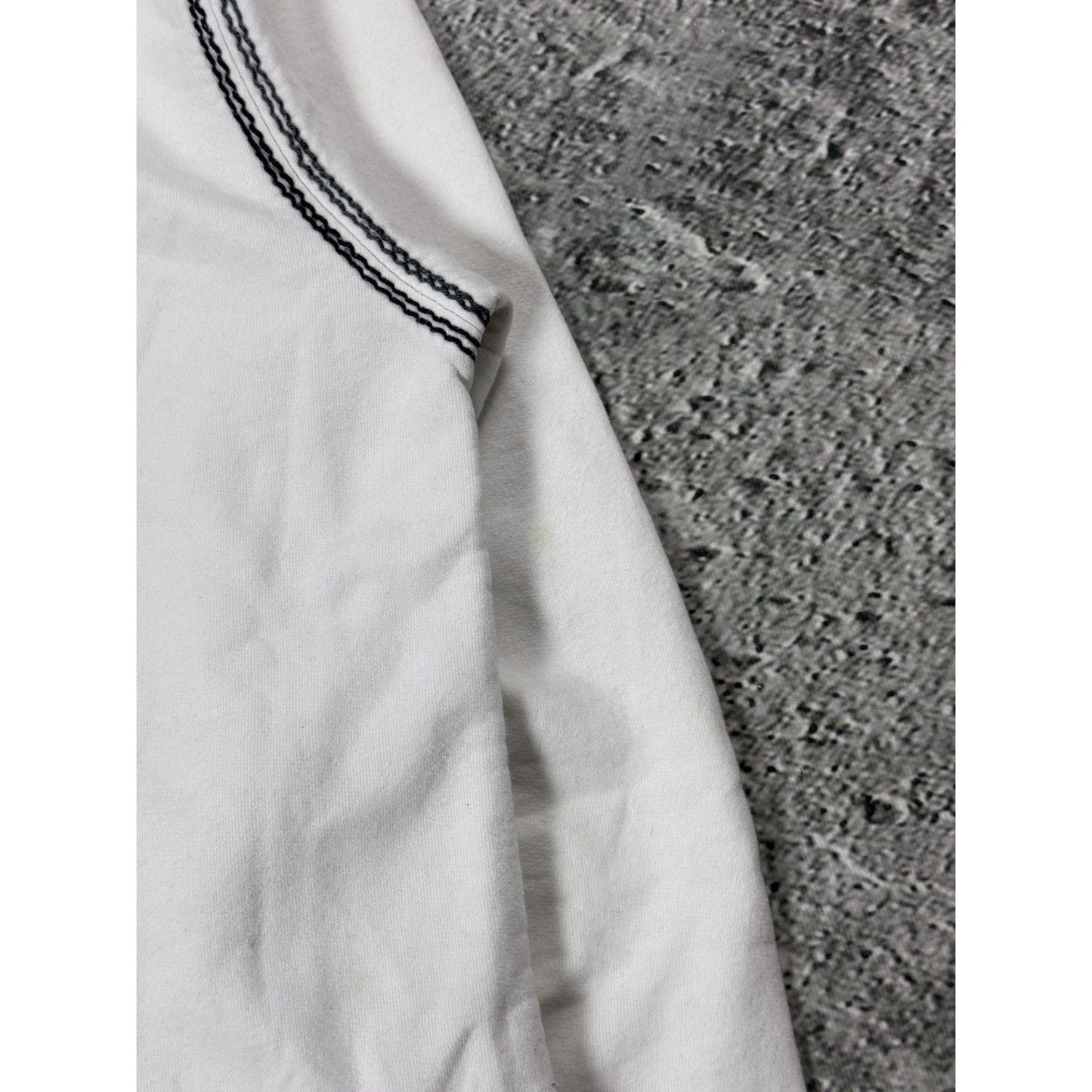 True Religion zip hoodie vintage white thick stitching Y2K