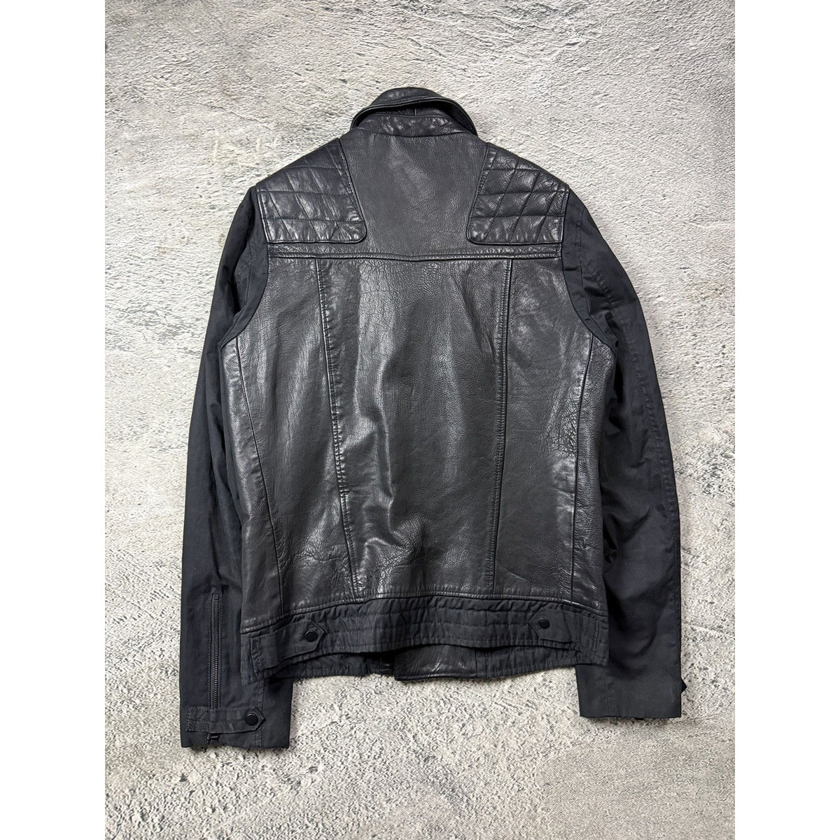 Allsaints Vintage Leather Jacket biker Avant Garde black