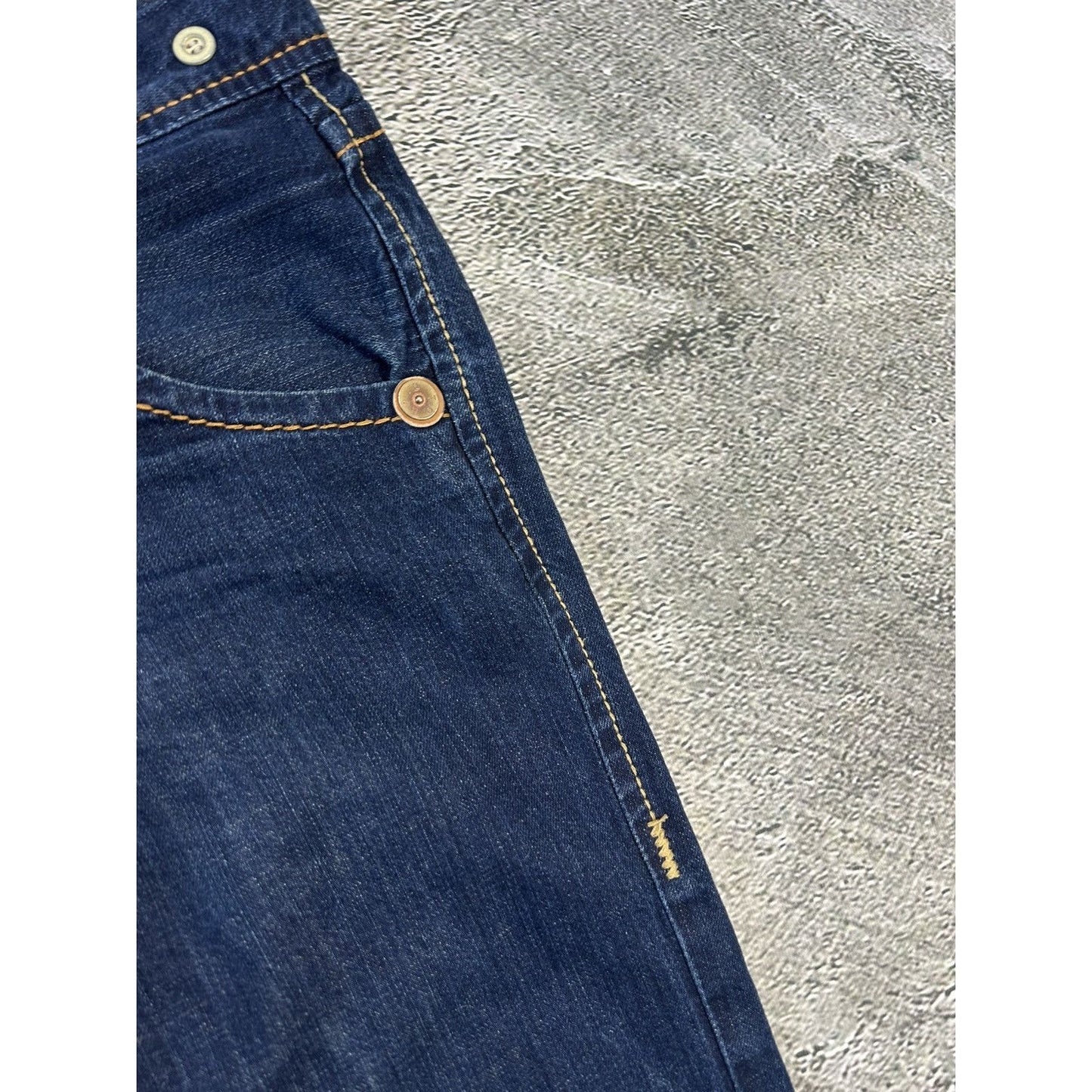 True Religion blue jeans thick stitching baggy Y2K