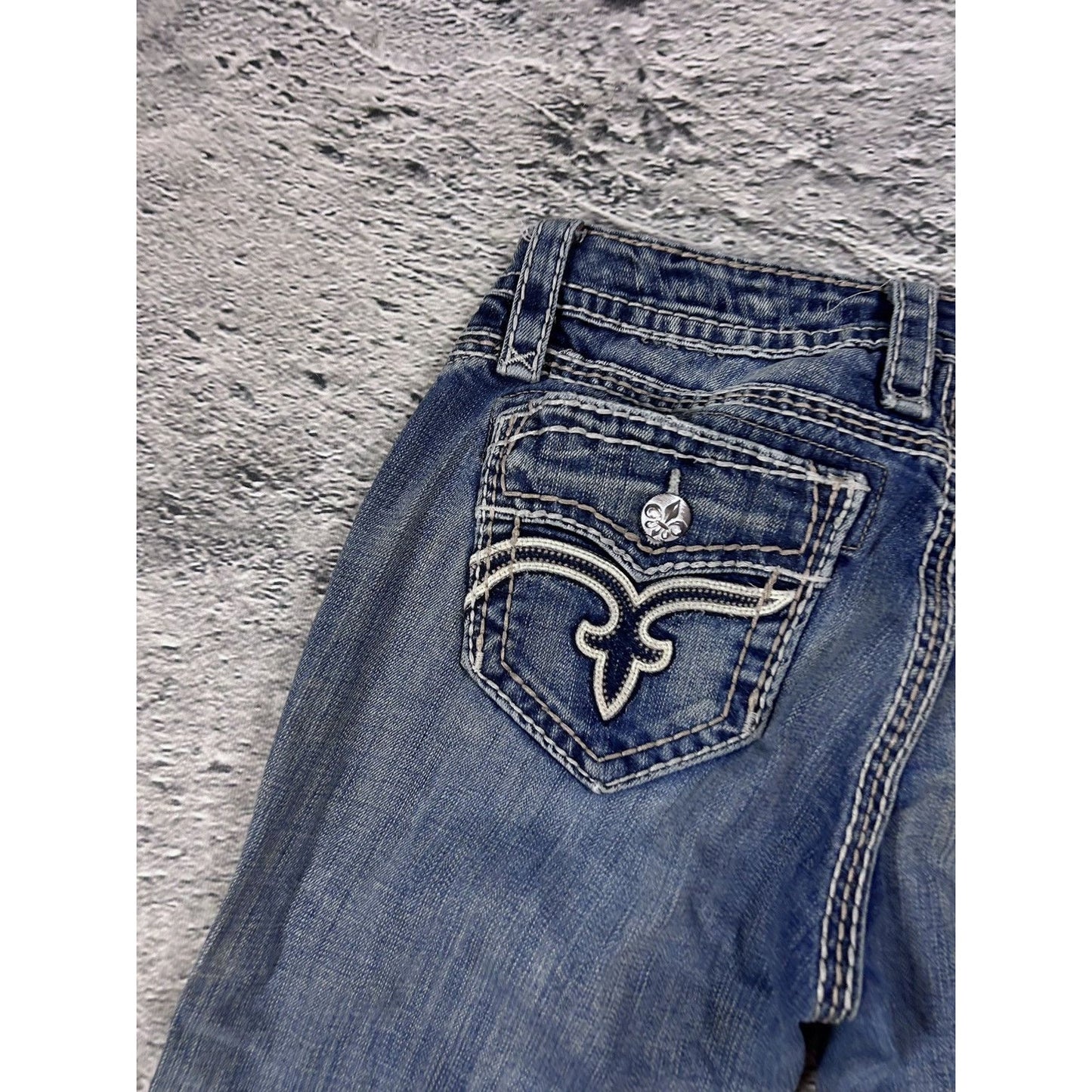 Rock Revival rhinestone jeans Y2K flared bootcut Jamila