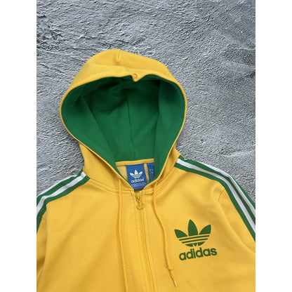 Adidas Brazil zip hoodie tech drill Y2K yellow green