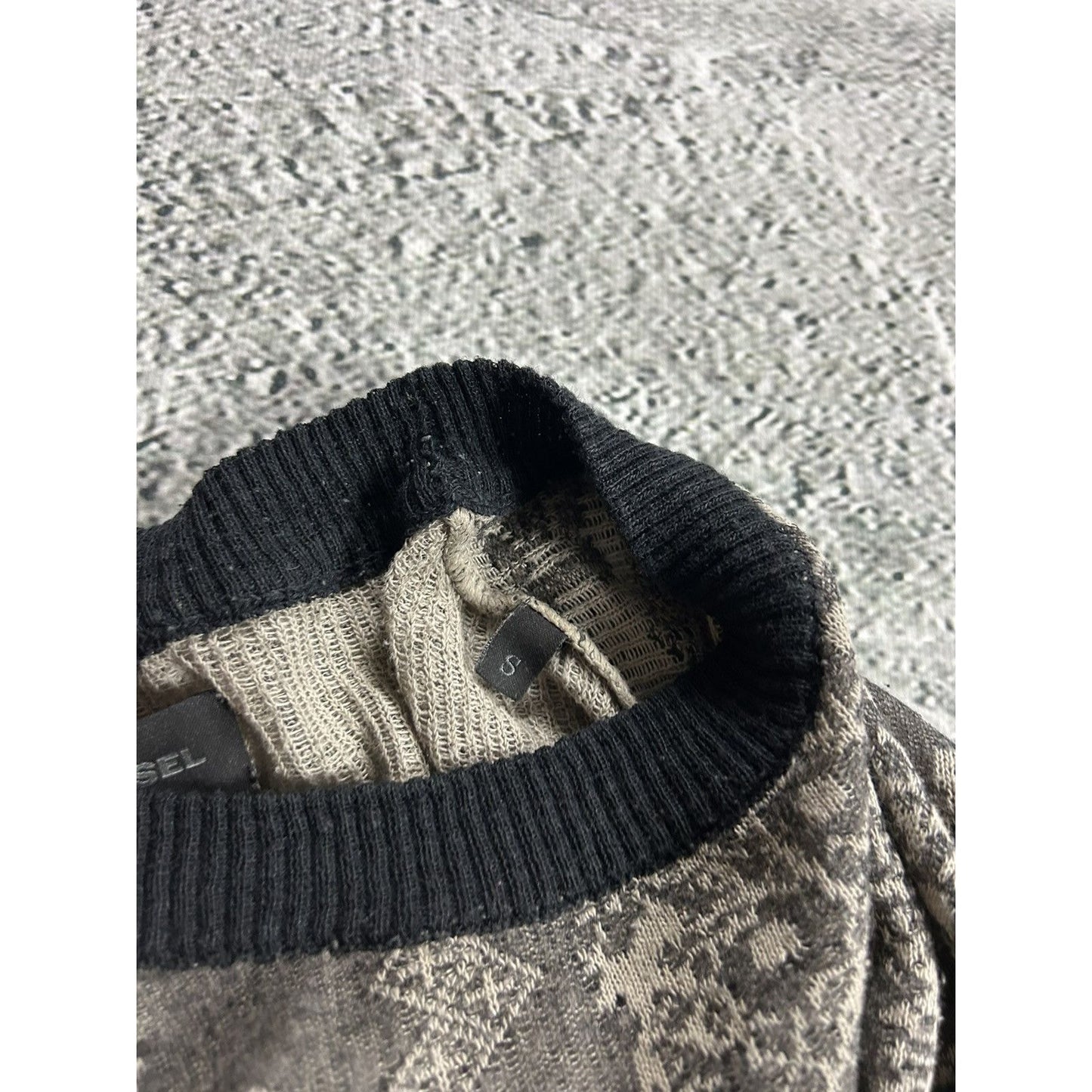 Diesel sweater linen paisley vintage avant garde abstract