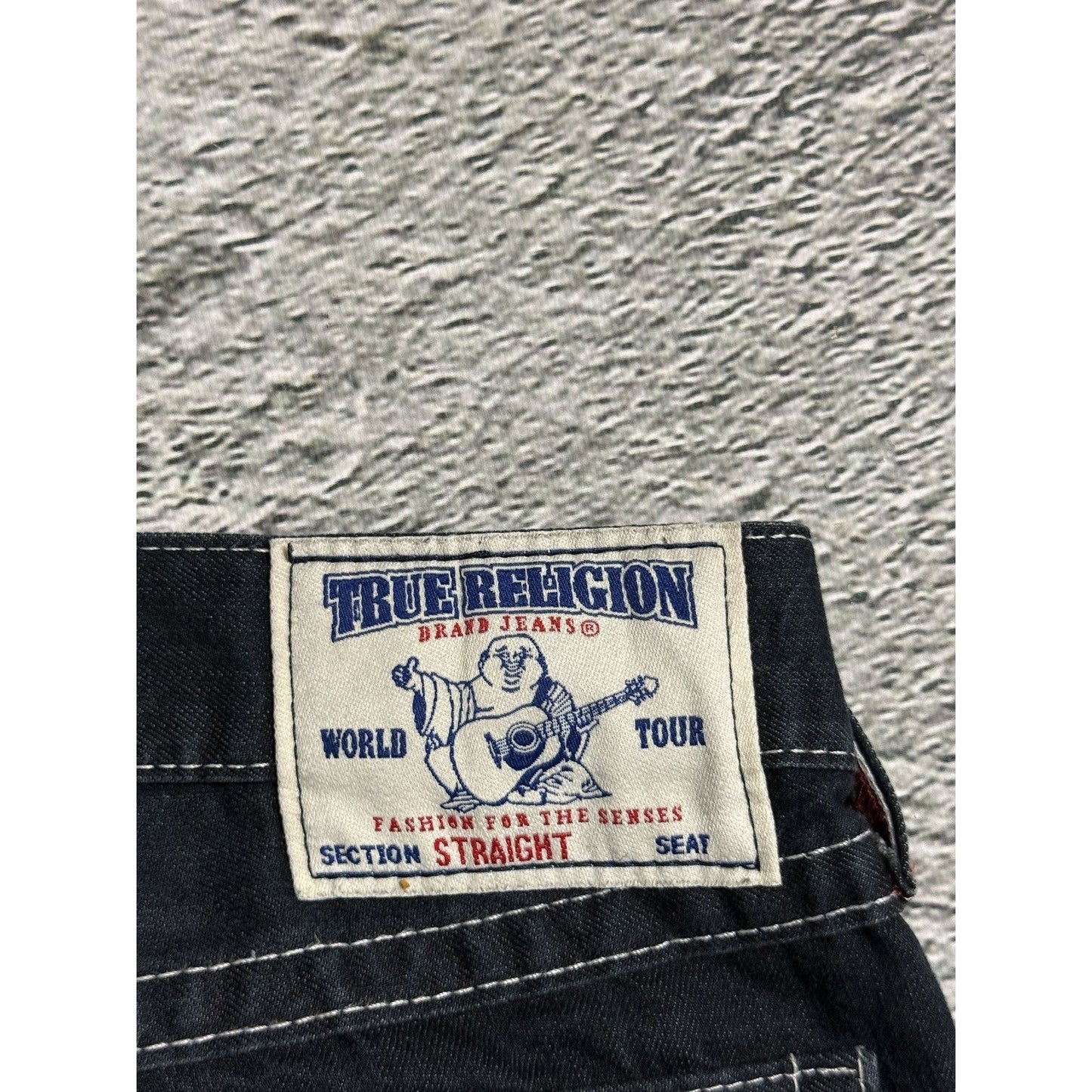 True Religion jeans straight denim red rope stitching
