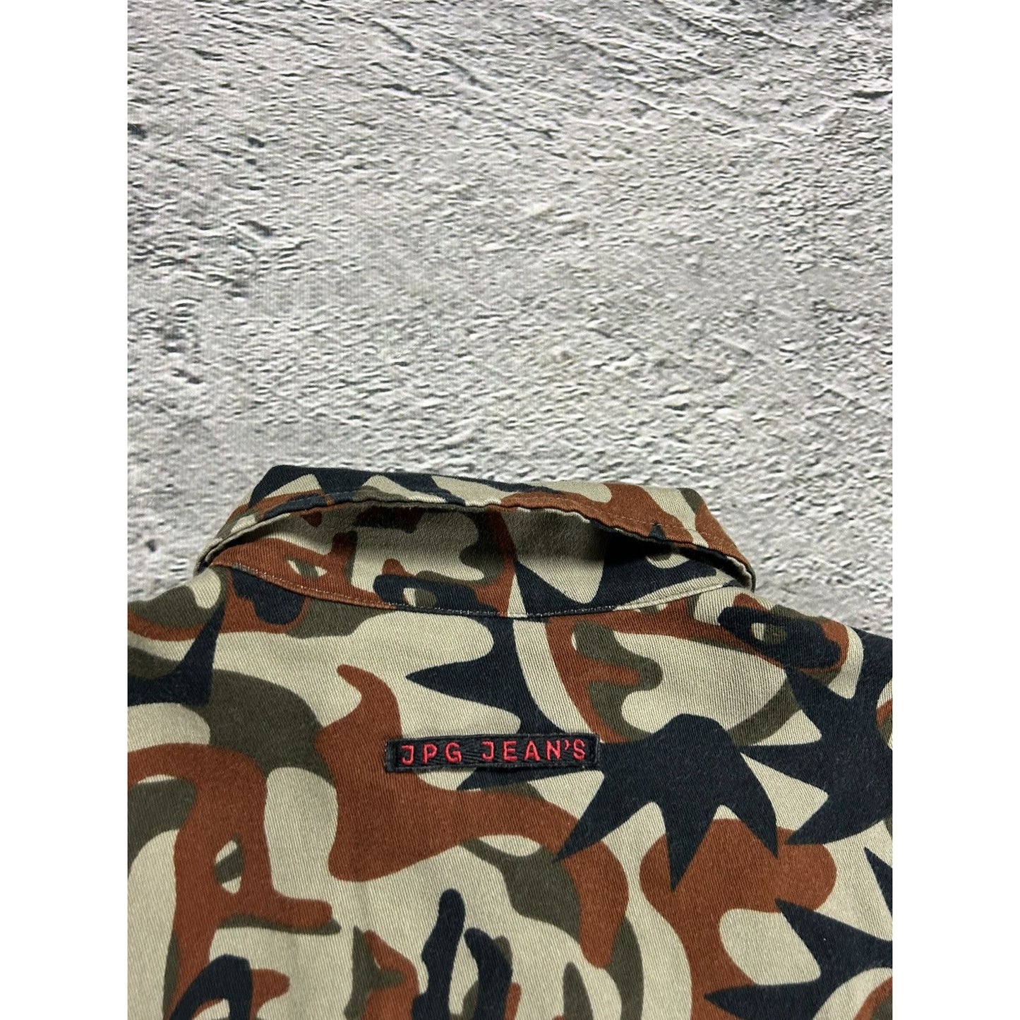 Jean Paul Gaultier denim jacket AW 2001 JPG Jeans Faces Camo