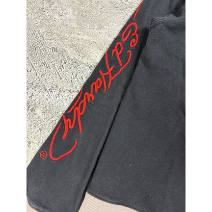 Ed Hardy zip hoodie black red vintage Y2K Christian Audigier