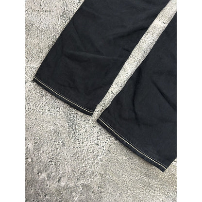True Religion vintage black jeans denim thick stitching Y2K