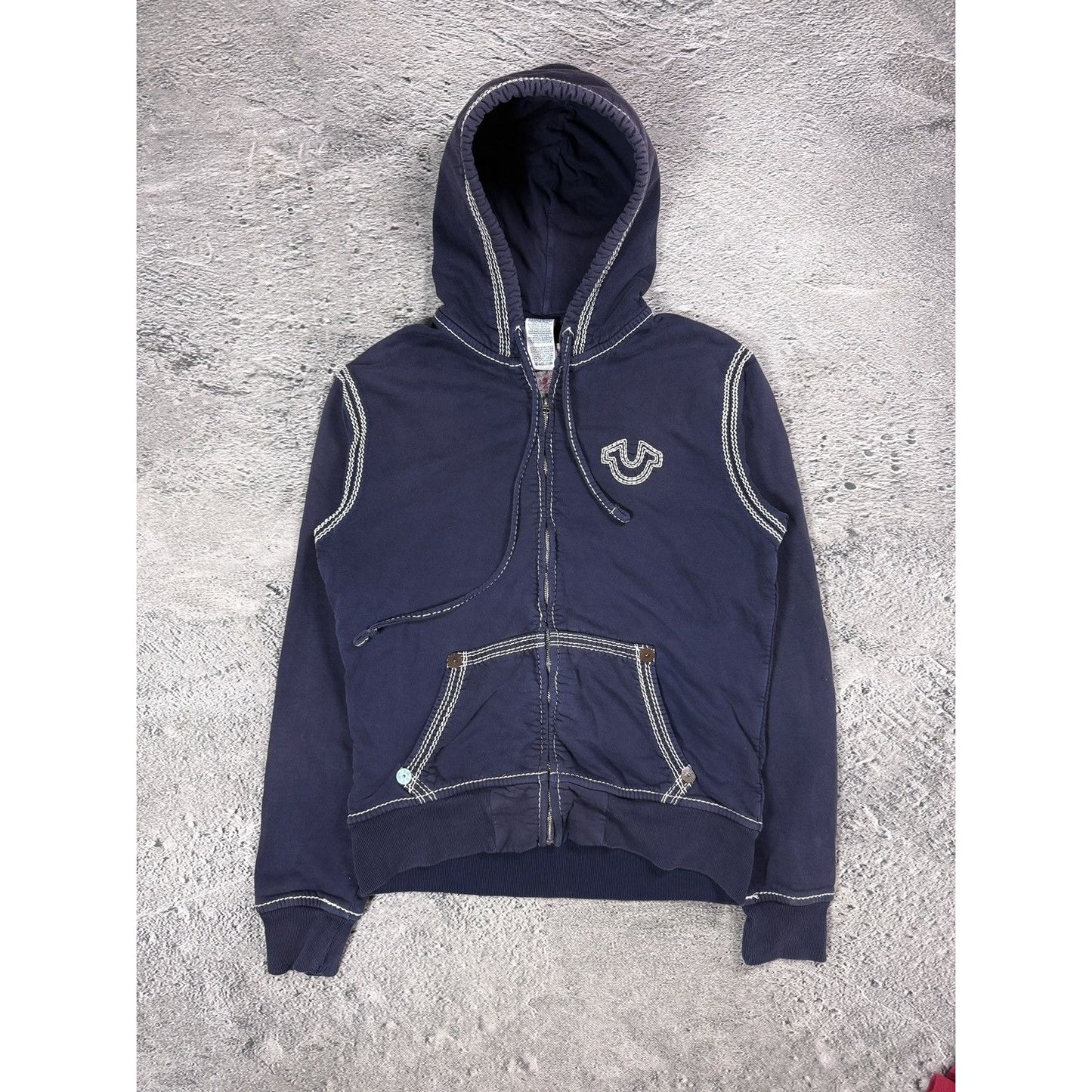 True Religion track suit zip hoodie sweatpants navy