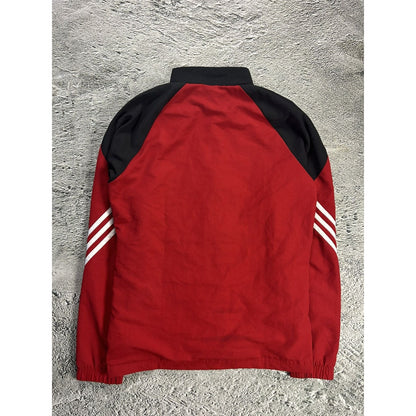 Adidas track jacket vintage red Y2K nylon zip