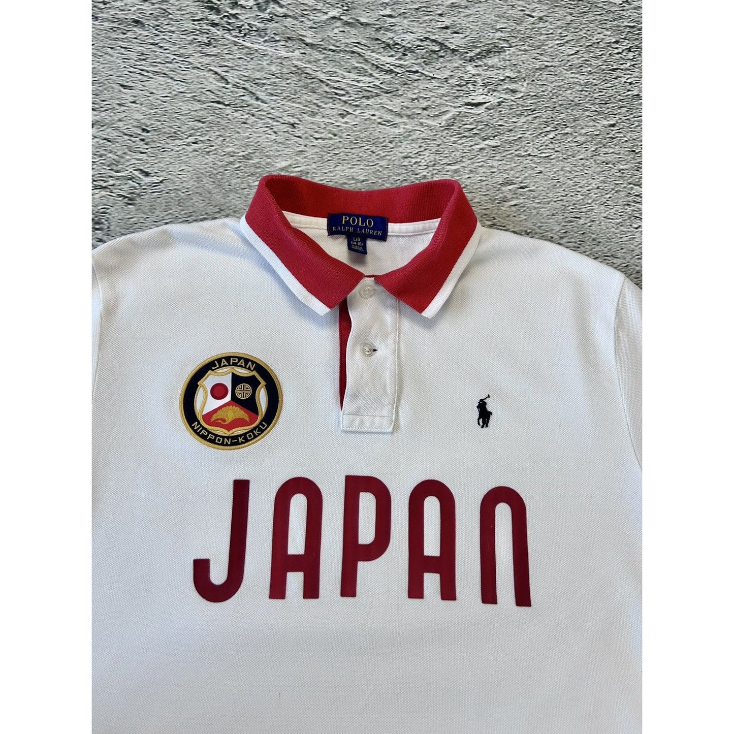 Chief Keef Polo Ralph Lauren Japan white red polo small pony