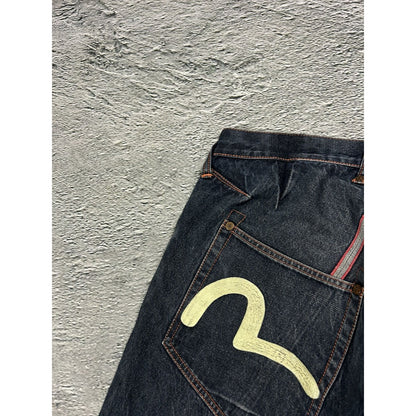 Evisu jeans vintage handpainted seagull inside out selvedge