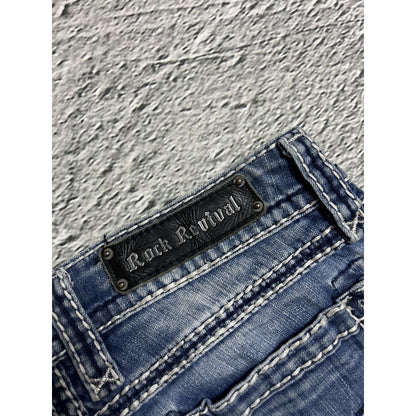 Rock Revival rhinestone glitter jeans Y2K flared denisa