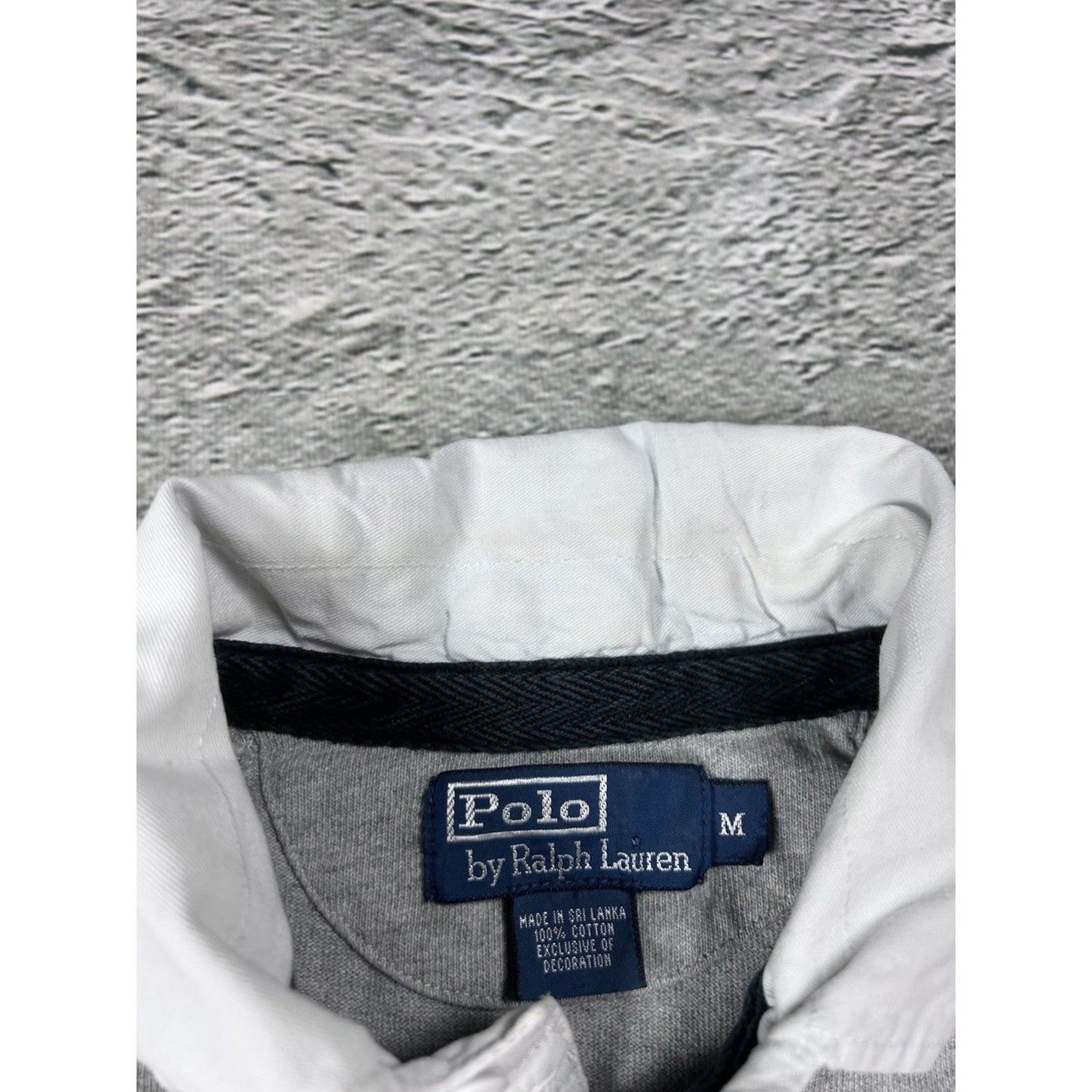 Chief Keef Polo Ralph Laurent Longsleeve gray white collar