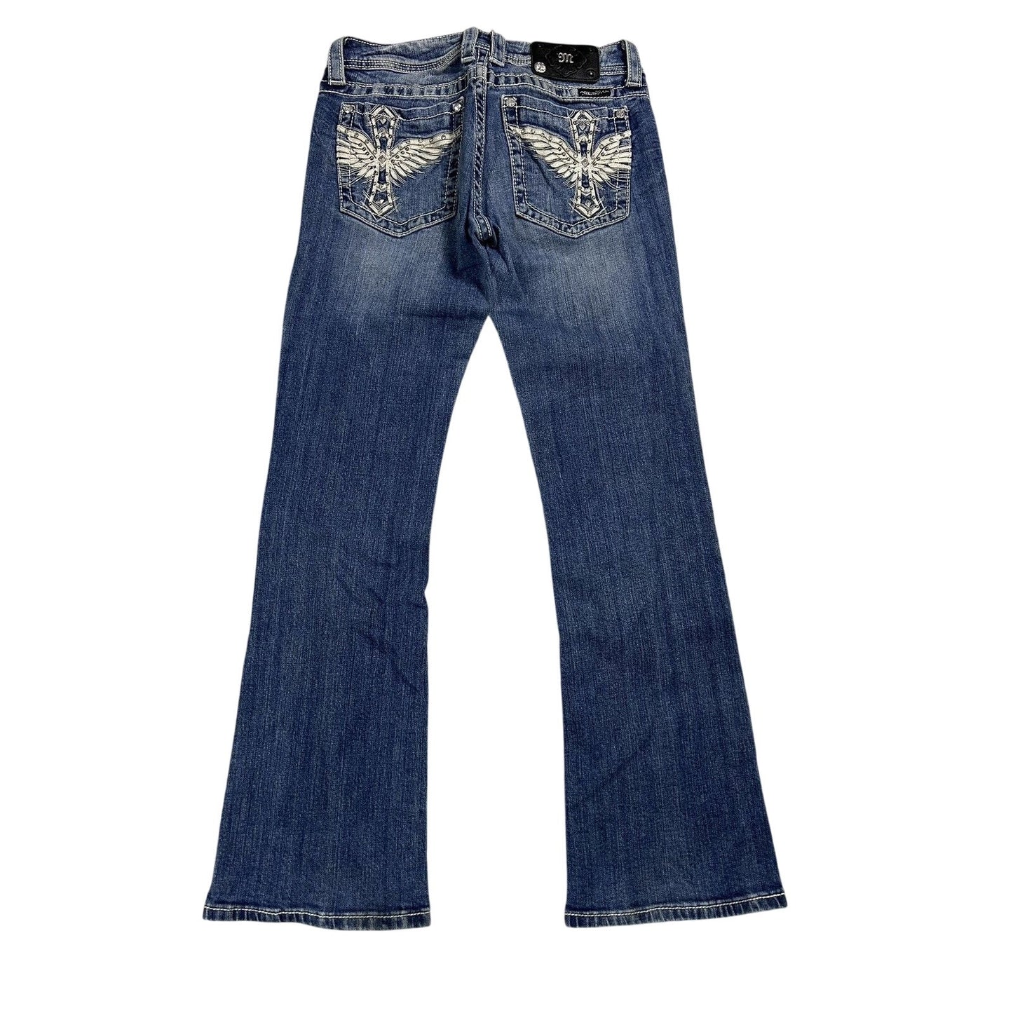 Miss Me flared bootcut white stitching denim vintage y2k
