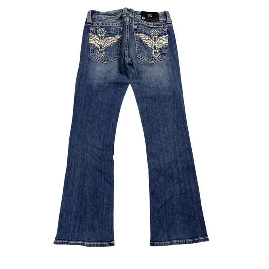 Miss Me flared bootcut white stitching denim vintage y2k