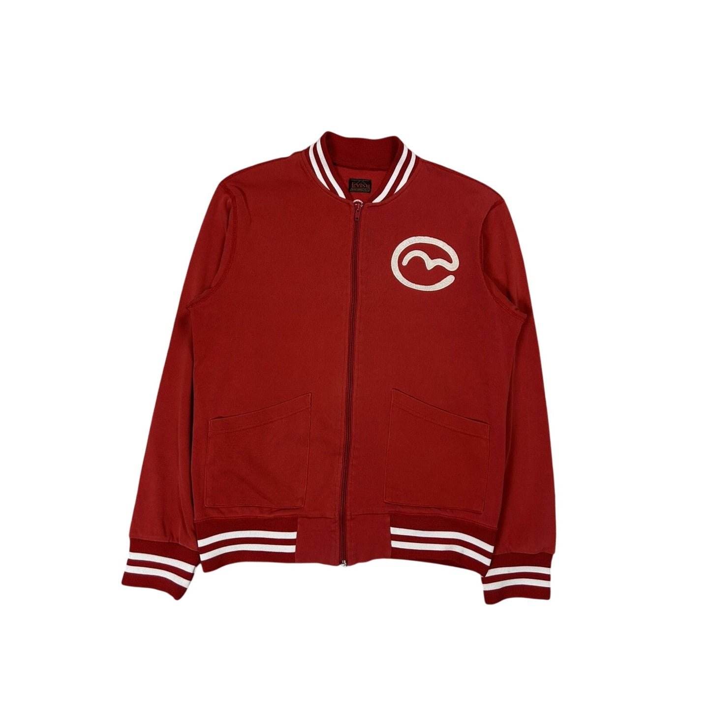 Evisu Mighty varsity jacket red big logo zip sweatshirt