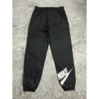 Nike vintage black track pants nylon drill Y2K