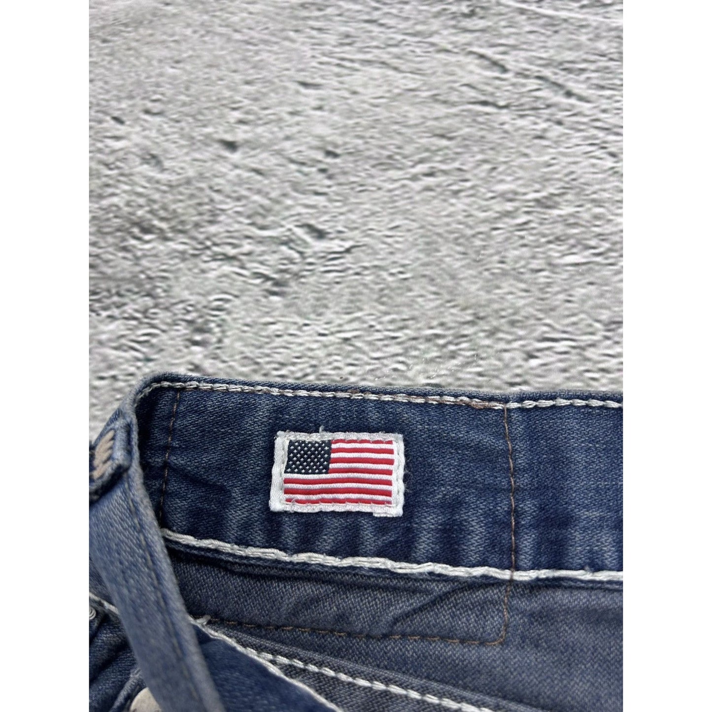 True Religion vintage navy blue jeans Ricky thick stitching