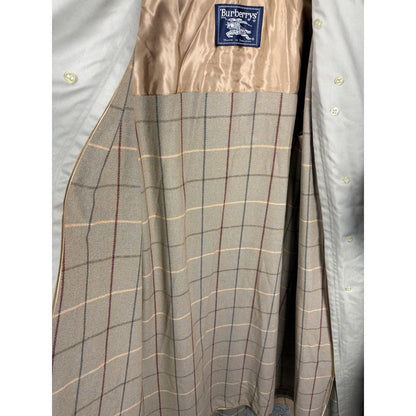 Burberrys trench coat beige wool lining vintage nova check