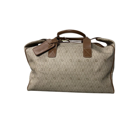Christian Dior Duffle Bag 80s beige brown honeycomb