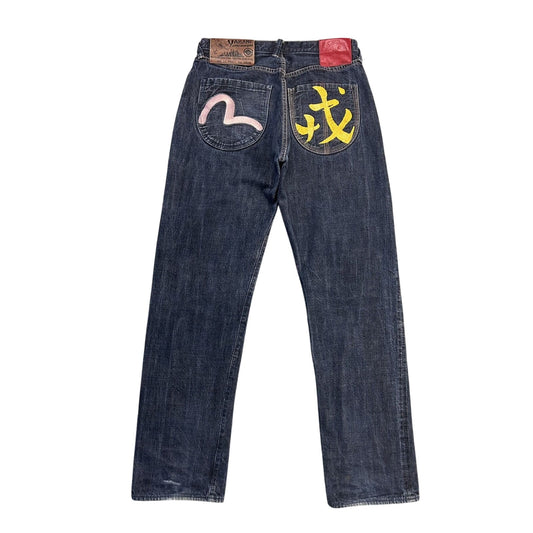 Evisu Yamane jeans vintage selvedge embroidery seagull Y2K