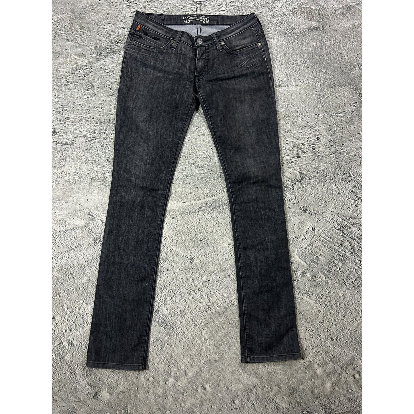 Robins jeans black rhinestones studded jeans flared Y2K