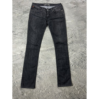 Robins jeans black rhinestones studded jeans flared Y2K