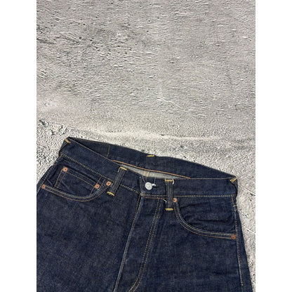 Evisu jeans vintage dark navy selvedge denim white seagull
