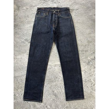 Evisu jeans daicock big logo white selvedge denim Y2K