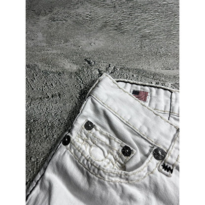 True Religion vintage white jeans Geno contrast stitching