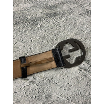 Gucci belt big buckle double G black silver web green red