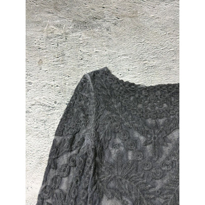 True Religion mesh transparent longsleeve horseshoe