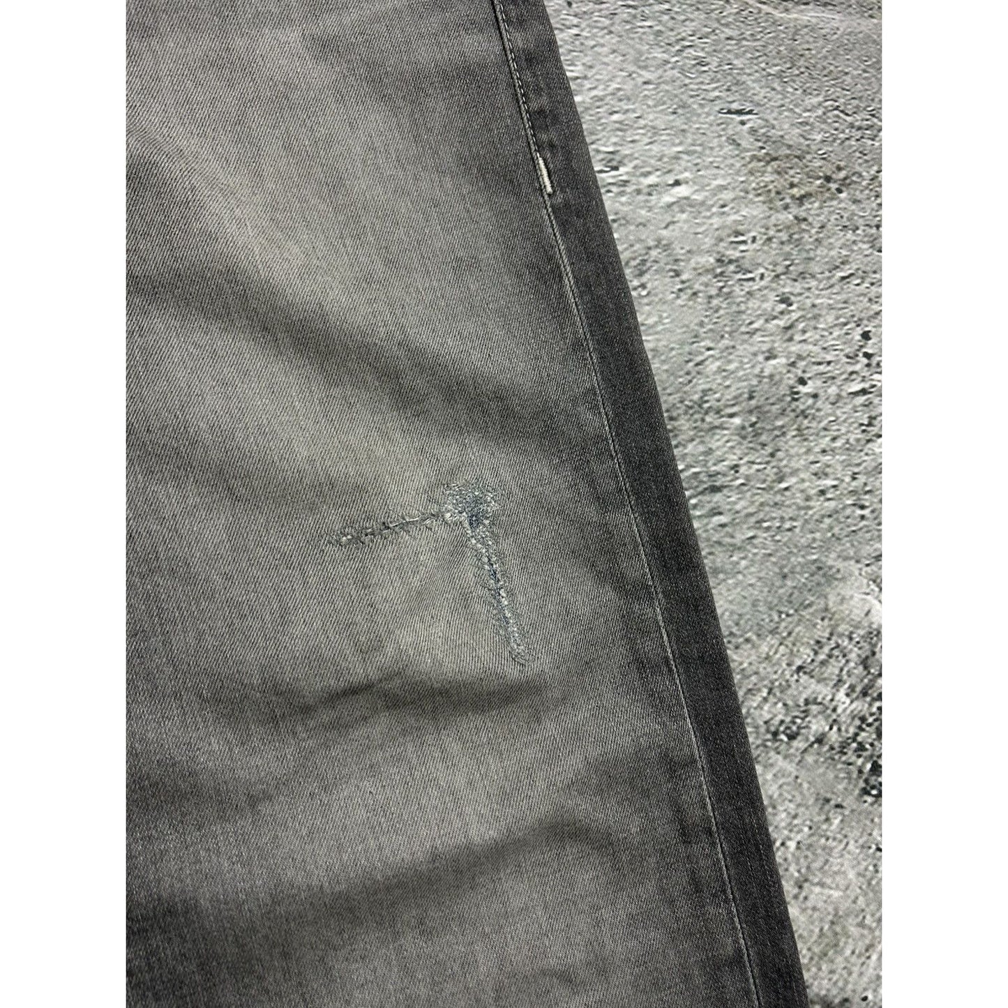 True Religion vintage grey jeans rope white stitching Ricky