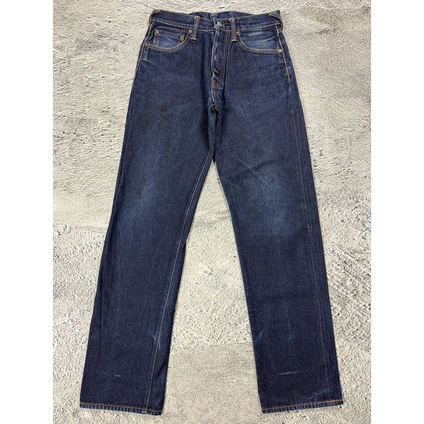 Evisu jeans daicock big logo black selvedge denim