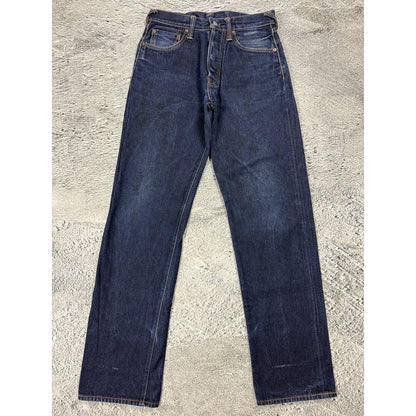 Evisu jeans daicock big logo black selvedge denim