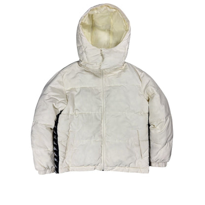 Kappa vintage down jacket hooded white side striped