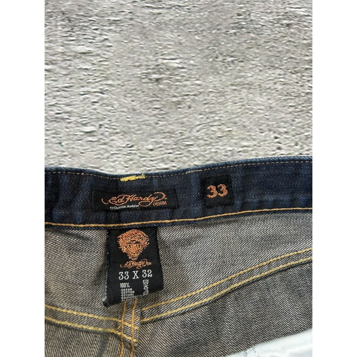 Ed Hardy Christian Audigier vintage jeans big logo pants