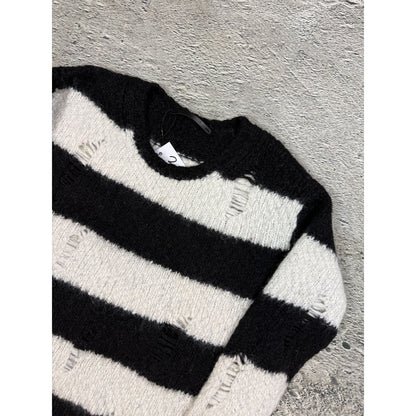 True Religion Open knit small distressed stripped sweater