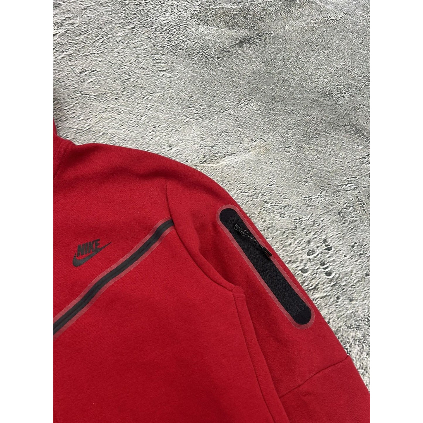 Nike tech fleece zip hoodie red