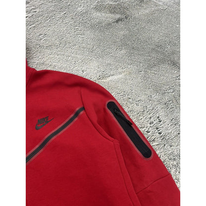 Nike tech fleece zip hoodie red